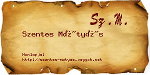 Szentes Mátyás névjegykártya