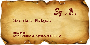 Szentes Mátyás névjegykártya