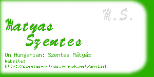 matyas szentes business card