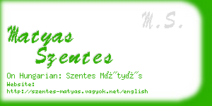 matyas szentes business card